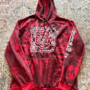 Hustle King Red and Black Men's Hoodie